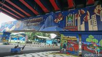 Mural Kota Bekasi Masa Kini Hiasi Kolong Tol Becakayu