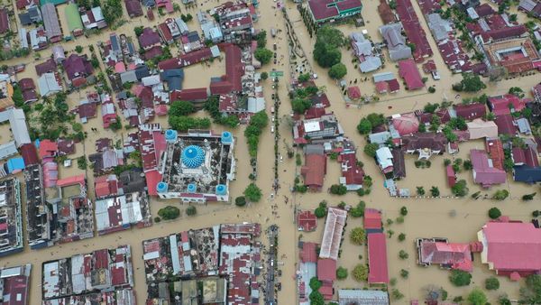 Foto Udara Banjir di Aceh Utara