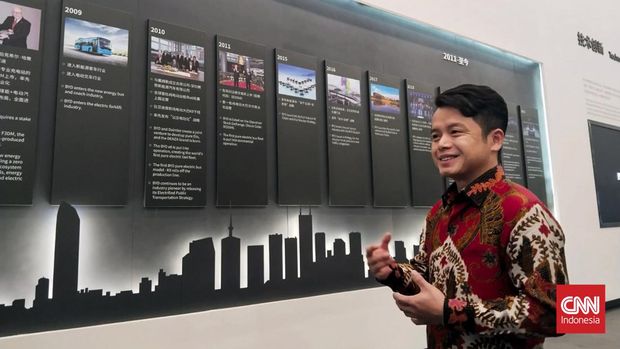 Kantor pusat BYD di Shenzhen, China. (CNN Indonesia/Muhammad Ikhsan)