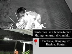 Terekam CCTV! Pria Curi Jemuran Celana Dalam di Bantul