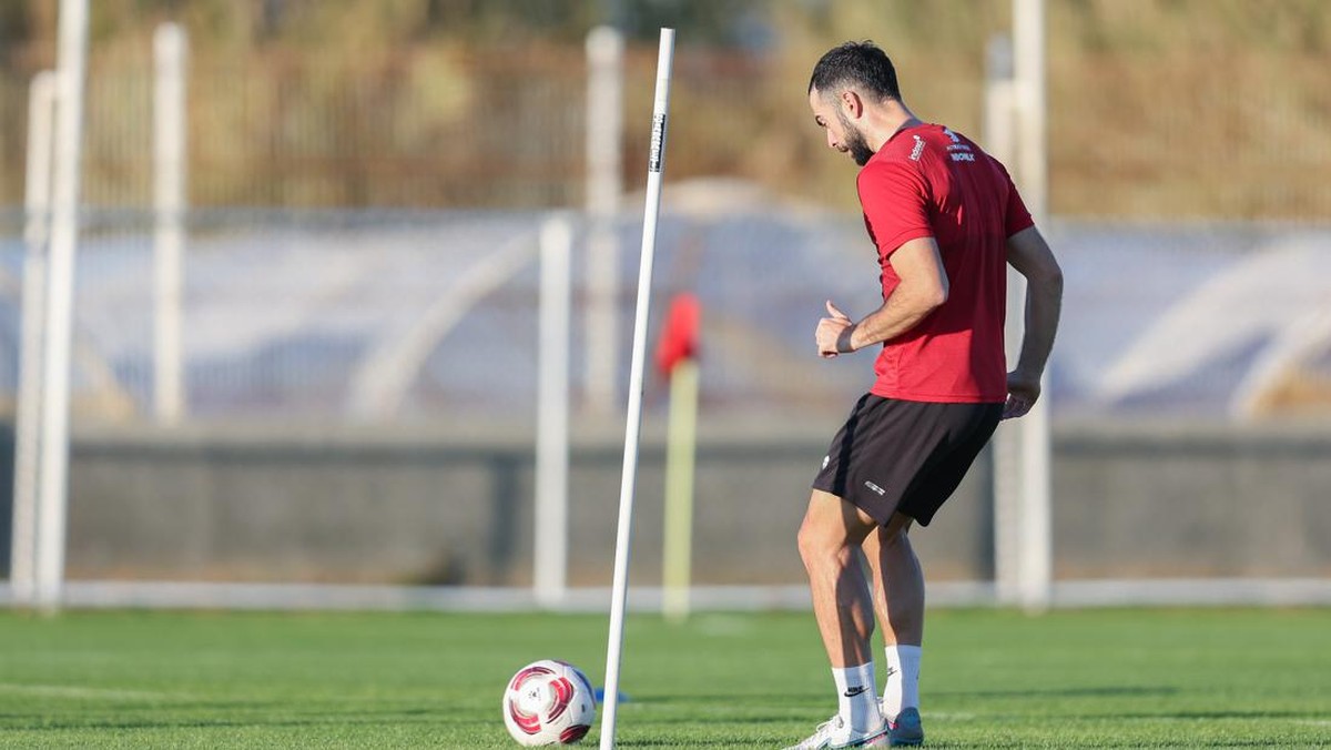 Jordi Amat saat latihan timnas Indonesia. Foto: dok PSSI