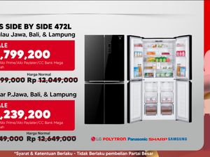 Kulkas 4 Pintu Diskon Rp 3,2 Juta Cuma di Transmart Full Day Sale!