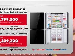 Kulkas 4 Pintu Diskon Rp 3,2 Juta Cuma di Transmart Full Day Sale!