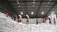 2024 Pasokan Beras Aman, Begini Kesibukan Bongkar Muat di Gudang Bulog
