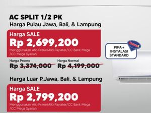 AC Split 1/2 PK Hemat Sampai 1 Juta di Transmart Full Day Sale!
