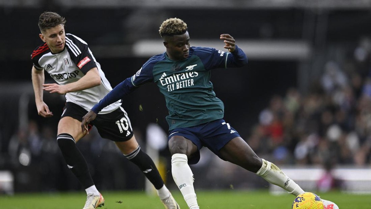 Fulham vs Arsenal di babak pertama. (Foto: REUTERS/TONY OBRIEN)