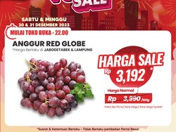 Murah dan Segar! Anggur Red Globe di Transmart Full Day Sale Cuma Rp 3 Ribuan