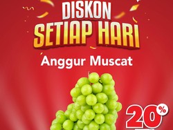 Murah Merah, Beli Anggur Muscat di Transmart Diskon Setiap Hari 20%
