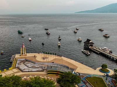 Foto Udara Wisata Pantai Landmark Ternate