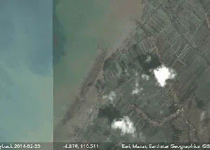 Penampakan Pulau Baru Arnavat Demak dari Citra Satelit 2014-2023 Penampakan Pulau Baru Arnavat Demak dari Citra Satelit 2014-2023