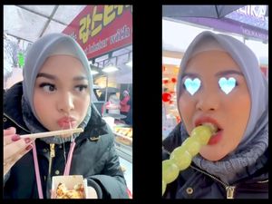 Aurel Hermansyah Jajan Oden hingga Tanghulu di Myeongdong Aurel Hermansyah Jajan Oden hingga Tanghulu di Myeongdong