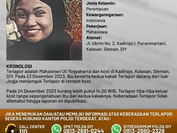 Tolong Bantu Cari Lur! Erina Mahasiswi UII Ini Berhari-hari Hilang dari Kos
