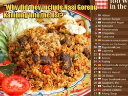 Nasi Goreng Kambing Jadi Makanan Terburuk,  Netizen Ngomel