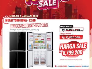 Kulkas Dua Pintu di Transmart Full Day Sale Diskon 3,2 Juta Kulkas Dua Pintu di Transmart Full Day Sale Diskon 3,2 Juta