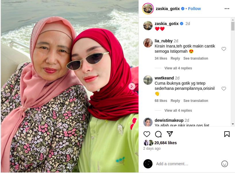 Foto liburan Zaskia Gotik
