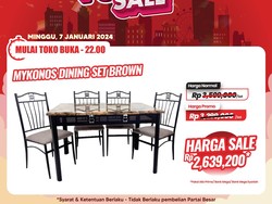 Diskon Transmart Full Day Sale! Beli Satu Set Meja Makan Hemat Rp 959 Ribuan