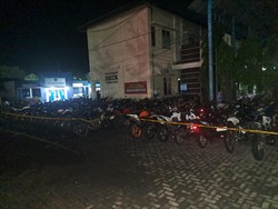 Ratusan Motor Knalpot Brong Terjaring Razia Polisi di Demak