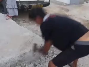 Viral Warga di Nunukan Rusak Jalan Baru karena Kendaraan Tertahan