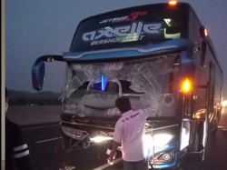 Ini Kerusakan Bus PO Haryanto Usai Hantam Pajero Sport