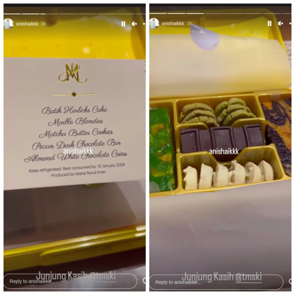 Isi souvenir Pangeran Mateen dan Anisha Rosnah