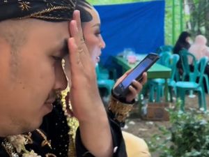 Pengantin Wanita Tetap Kerja di Hari Pernikahan, Suami Tepok Jidat