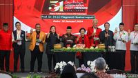 Bareng Megawati-Ganjar, Wapres Maruf Amin Pose Salam Metal