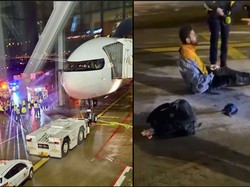 Lho... Lho... Lho..., Penumpang Buka Pintu dan Jatuh dari Pesawat Sebelum Take Off