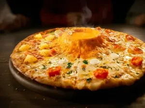 Yummy! Pizza Ini Mirip Gunung Berapi dengan Lava Keju Yummy! Pizza Ini Mirip Gunung Berapi dengan Lava Keju