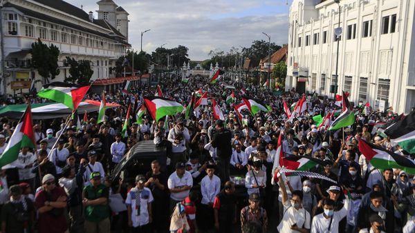 Aksi 100 Hari Genosida Israel ke Palestina di Nol KM Yogyakarta