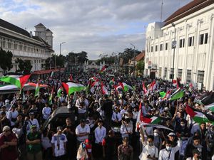 Aksi 100 Hari Genosida Israel ke Palestina di Nol KM Yogyakarta