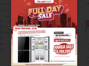 Lagi Diskon! Kulkas Dua Pintu di Transmart Full Day Sale Hemat 3,2 Juta