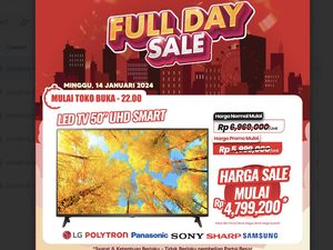 Transmart Full Day Sale! TV LED 50 UHD Smart TV Diskon Rp 2,2 Juta