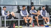 Beginilah pose empat mantan pemain Barca yang kini ketemu lagi di Inter Miami. Foto: dok Inter Miami