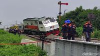 Kondisi KA Pandalungan yang Anjlok di Dekat Stasiun Tanggulangin