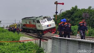 Kondisi KA Pandalungan yang Anjlok di Dekat Stasiun Tanggulangin