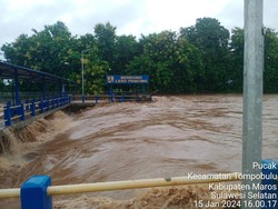 Bendung Lekopancing Maros Naik Status Siaga, Ketinggian Air 130 Cm