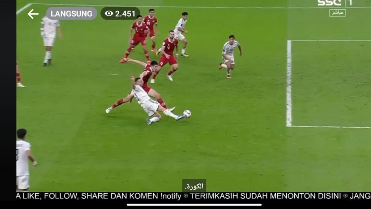 Apakah gol kedua Irak pantas disahkan? (Potongan layar Indonesia vs Irak)