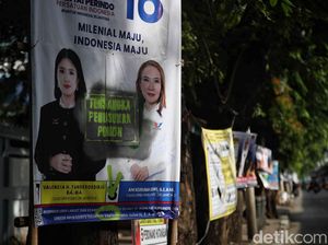 Potret Poster Caleg Dicap Tersangka Penusukan Pohon
