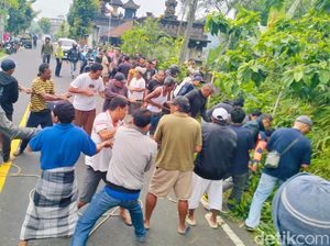 Dramatis Evakuasi Pria Mabuk dari Jurang 20 Meter di Gianyar