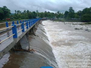 Hujan di Sulsel Reda, Bendung Lekopancing Maros Turun Status Jadi Waspada
