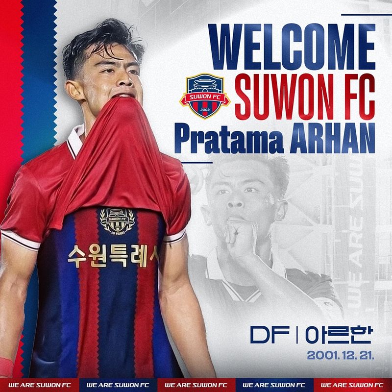 Pratama Arhan Resmi Bergabung dengan Suwon FC