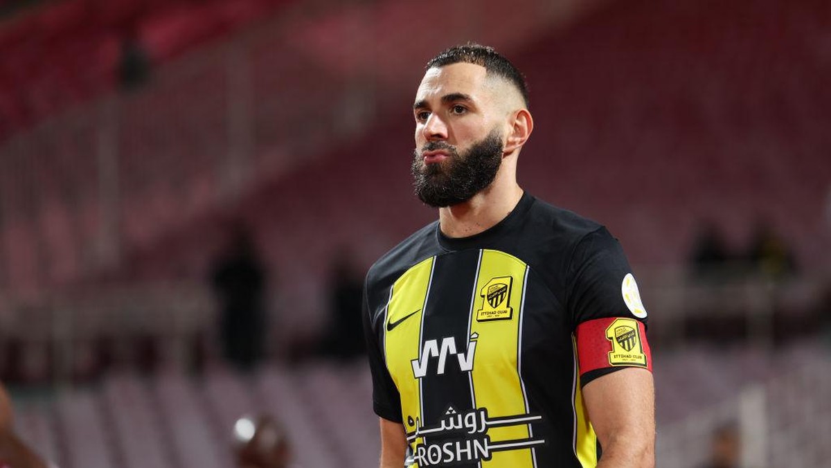 Karim Benzema di Al Ittihad. (Foto: Getty Images/Yasser Bakhsh)