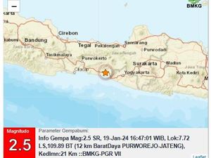 Gempa Darat M 2,5 di Purworejo Sore Ini Gempa Darat M 2,5 di Purworejo Sore Ini