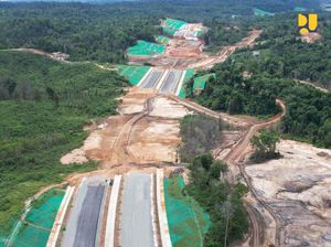 Perdana! Penampakan Jalan Tol IKN yang Lagi Dibangun
