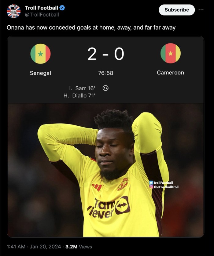 Meme Andre Onana Meme Andre Onana