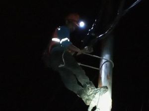 PLN Perbaiki Kabel Menjuntai di Jalan Usai Pemotor Tersengat Listrik PLN Perbaiki Kabel Menjuntai di Jalan Usai Pemotor Tersengat Listrik