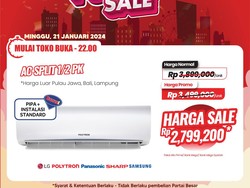 Beli AC 1/2 PK Diskon Jadi Rp 2 Jutaan di Transmart Full Day Sale