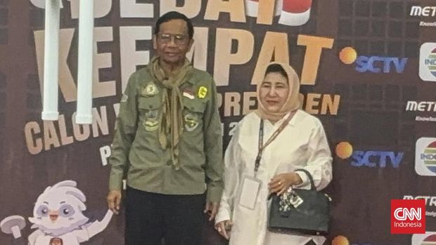 Mahfud MD Tiba di Lokasi Debat Keempat Pilpres 2024