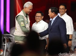 Quick Count PRC 53,17%: Anies 22,87%, Prabowo 59,53%, Ganjar 17,61%