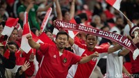 Suporter Merah Putih rutin mengiringi aksi para pemain skuad timnas besutan Shin Tae-yong di Piala Asia 2023. Foto: Jalu Pamuncar/detikcom